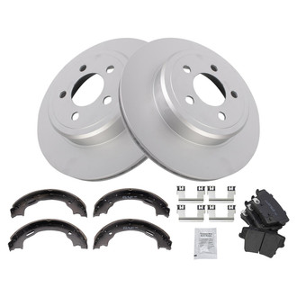 TRQ® - Rear Disc Brake Kit with Ceramic Pads and Shoes