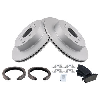 TRQ® - Rear Disc Brake Kit with Ceramic Pads and Shoes