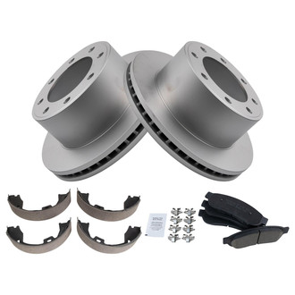 TRQ® - Rear Disc Brake Kit with Ceramic Pads and Shoes