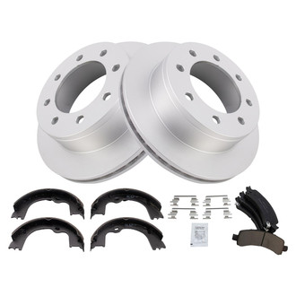 TRQ® - Rear Disc Brake Kit with Ceramic Pads and Shoes