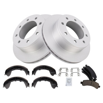 TRQ® - Rear Disc Brake Kit with Ceramic Pads and Shoes