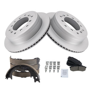TRQ® - Rear Disc Brake Kit with Ceramic Pads and Shoes