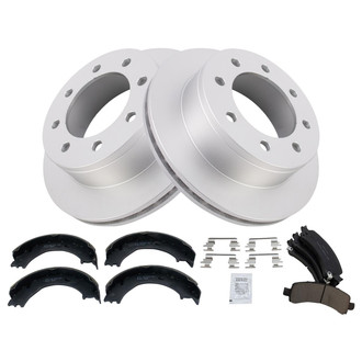 TRQ® - Rear Disc Brake Kit with Ceramic Pads and Shoes