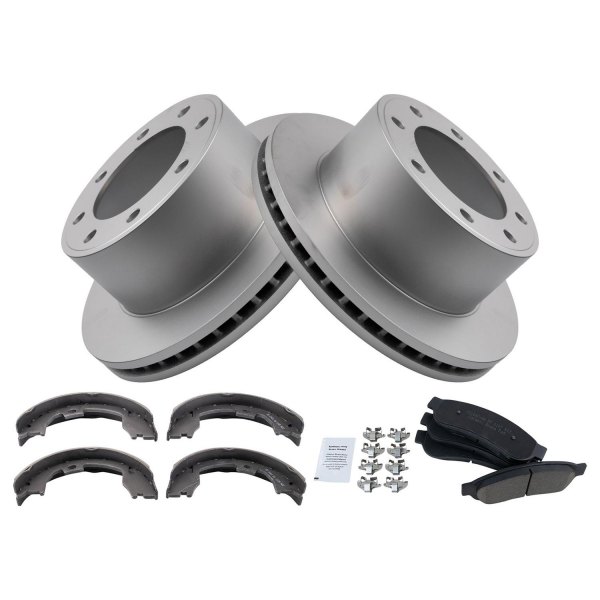 TRQ® - Rear Disc Brake Kit with Ceramic Pads and Shoes