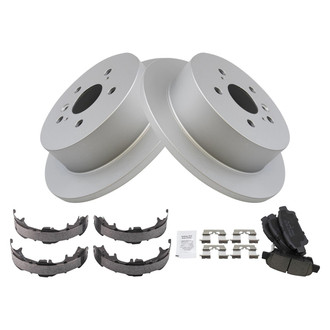 TRQ® - Rear Disc Brake Kit with Ceramic Pads and Shoes