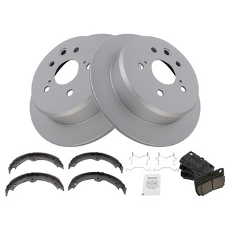 TRQ® - Rear Disc Brake Kit with Ceramic Pads and Shoes