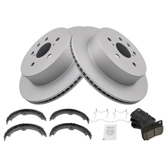 TRQ® - Rear Disc Brake Kit with Ceramic Pads and Shoes