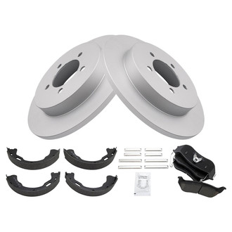 TRQ® - Rear Disc Brake Kit with Ceramic Pads and Shoes