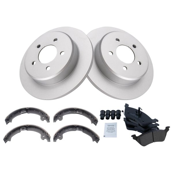 TRQ® - Rear Disc Brake Kit with Ceramic Pads and Shoes