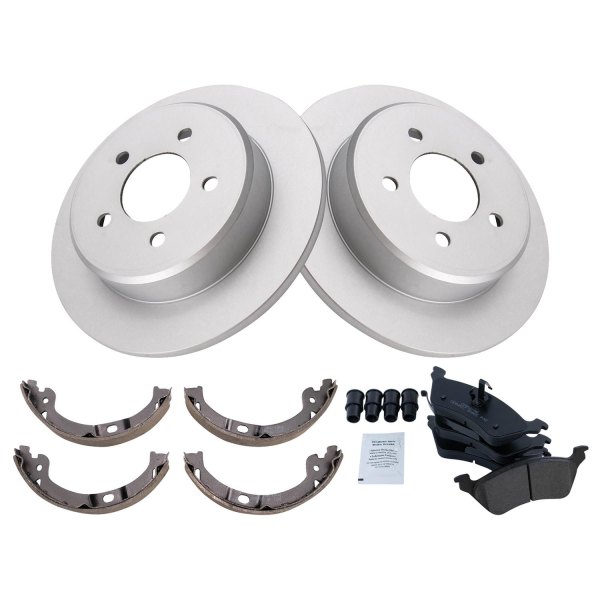 TRQ® - Rear Disc Brake Kit with Ceramic Pads and Shoes