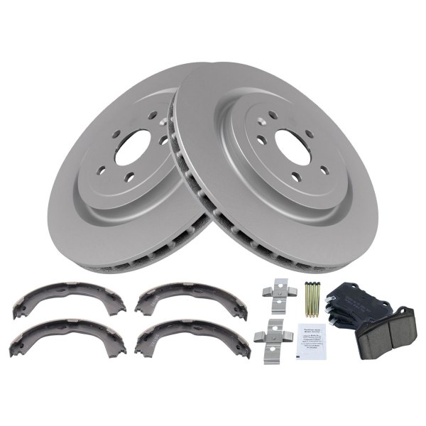 TRQ® - Rear Disc Brake Kit with Ceramic Pads and Shoes