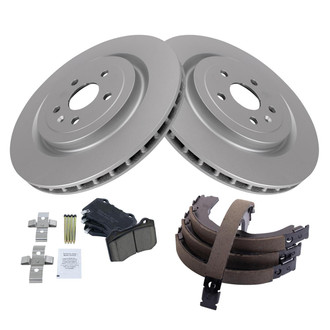 TRQ® - Rear Disc Brake Kit with Ceramic Pads and Shoes