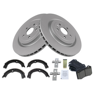 TRQ® - Rear Disc Brake Kit with Ceramic Pads and Shoes