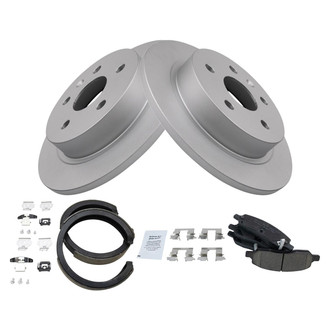 TRQ® - Rear Disc Brake Kit with Ceramic Pads and Shoes