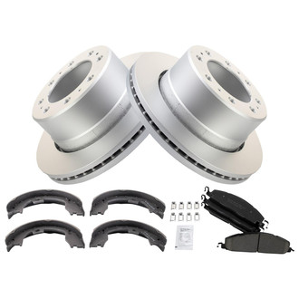 TRQ® - Rear Disc Brake Kit with Ceramic Pads and Shoes