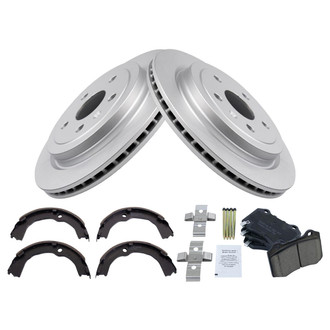 TRQ® - Rear Disc Brake Kit with Ceramic Pads and Shoes