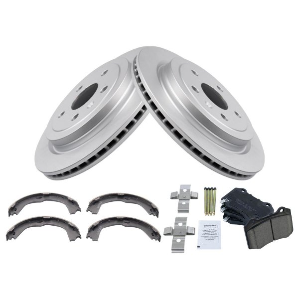 TRQ® - Rear Disc Brake Kit with Ceramic Pads and Shoes