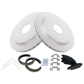 TRQ® - Rear Disc Brake Kit with Ceramic Pads and Shoes