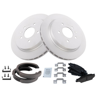 TRQ® - Rear Disc Brake Kit with Ceramic Pads and Shoes