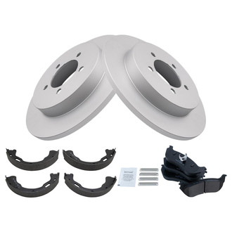 TRQ® - Rear Disc Brake Kit with Ceramic Pads and Shoes