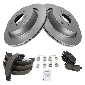 TRQ® - Rear Disc Brake Kit with Ceramic Pads and Shoes