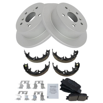 TRQ® - Rear Disc Brake Kit with Ceramic Pads and Shoes