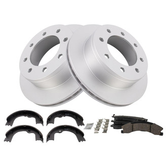 TRQ® - Rear Disc Brake Kit with Ceramic Pads and Shoes