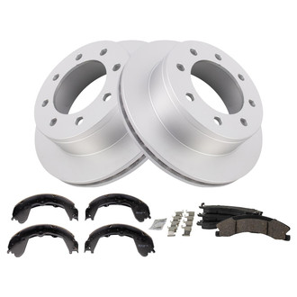 TRQ® - Rear Disc Brake Kit with Ceramic Pads and Shoes