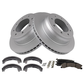 TRQ® - Rear Disc Brake Kit with Ceramic Pads and Shoes