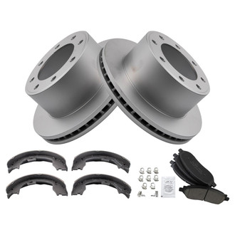 TRQ® - Rear Disc Brake Kit with Ceramic Pads and Shoes
