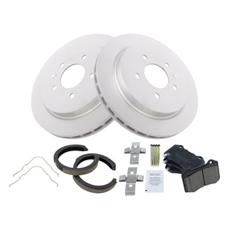 TRQ® - Rear Disc Brake Kit with Ceramic Pads and Shoes