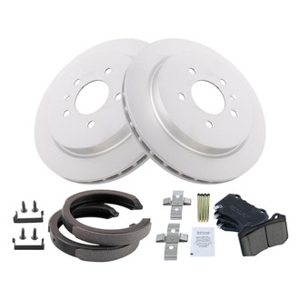 TRQ® - Rear Disc Brake Kit with Ceramic Pads and Shoes