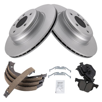 TRQ® - Rear Disc Brake Kit with Ceramic Pads and Shoes