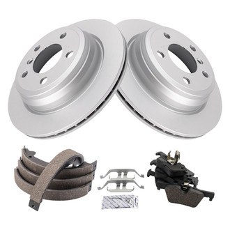 TRQ® - Rear Disc Brake Kit with Ceramic Pads and Shoes