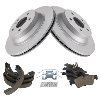TRQ® - Rear Disc Brake Kit with Ceramic Pads and Shoes