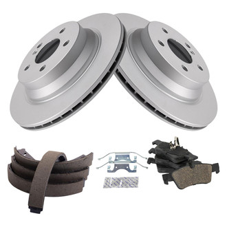 TRQ® - Rear Disc Brake Kit with Ceramic Pads and Shoes