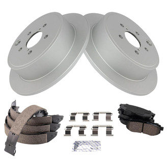 TRQ® - Rear Disc Brake Kit with Ceramic Pads and Shoes