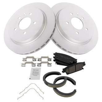 TRQ® - Rear Disc Brake Kit with Ceramic Pads and Shoes