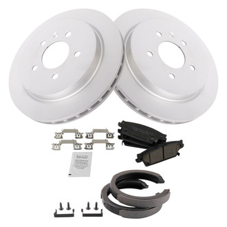 TRQ® - Rear Disc Brake Kit with Ceramic Pads and Shoes