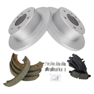 TRQ® - Rear Disc Brake Kit with Ceramic Pads and Shoes