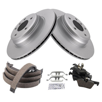 TRQ® - Rear Disc Brake Kit with Ceramic Pads and Shoes