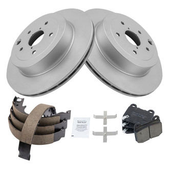 TRQ® - Rear Disc Brake Kit with Ceramic Pads and Shoes
