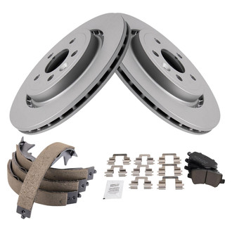 TRQ® - Rear Disc Brake Kit with Ceramic Pads and Shoes