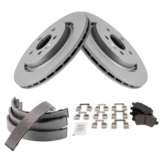 TRQ® - Rear Disc Brake Kit with Ceramic Pads and Shoes