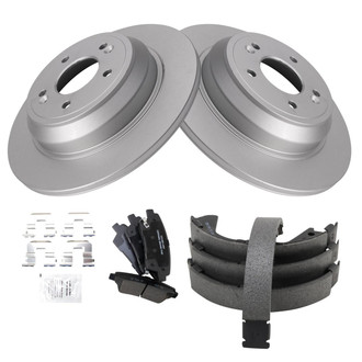 TRQ® - Rear Disc Brake Kit with Ceramic Pads and Shoes