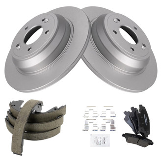 TRQ® - Rear Disc Brake Kit with Ceramic Pads and Shoes