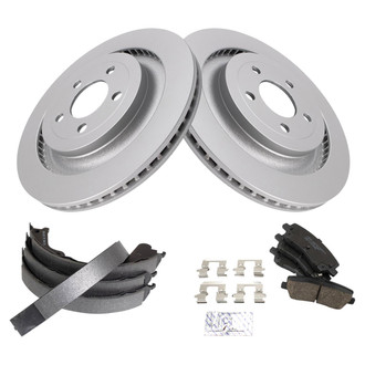 TRQ® - Rear Disc Brake Kit with Ceramic Pads and Shoes