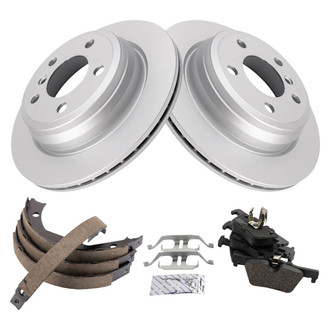 TRQ® - Rear Disc Brake Kit with Ceramic Pads and Shoes