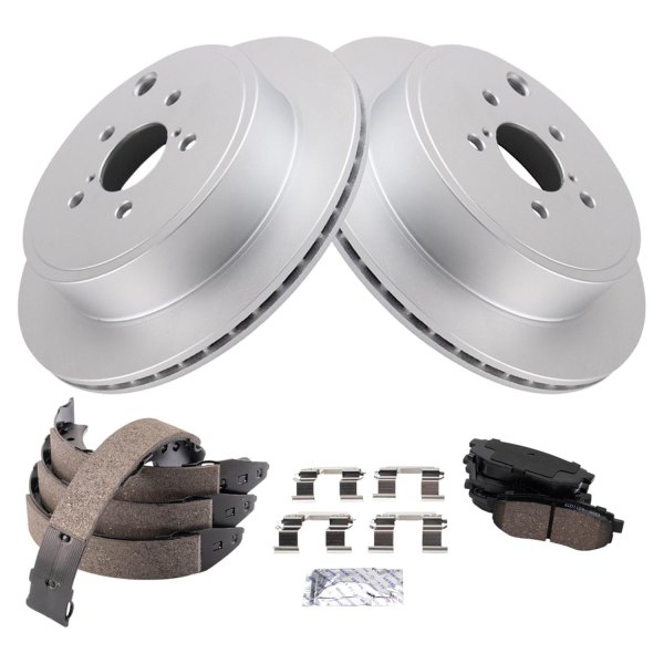 TRQ® - Rear Disc Brake Kit with Ceramic Pads and Shoes