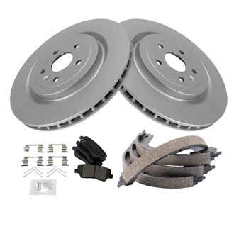 TRQ® - Rear Disc Brake Kit with Ceramic Pads and Shoes